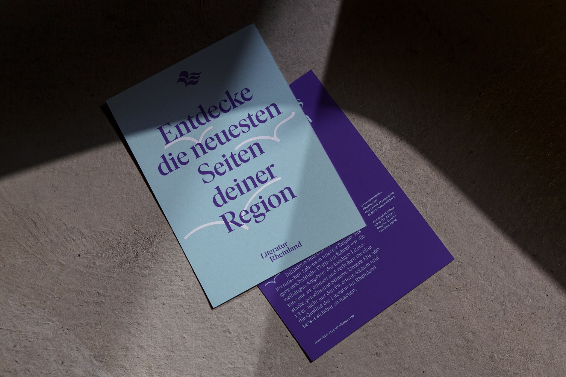 Literatur Rheinland Flyer Lila