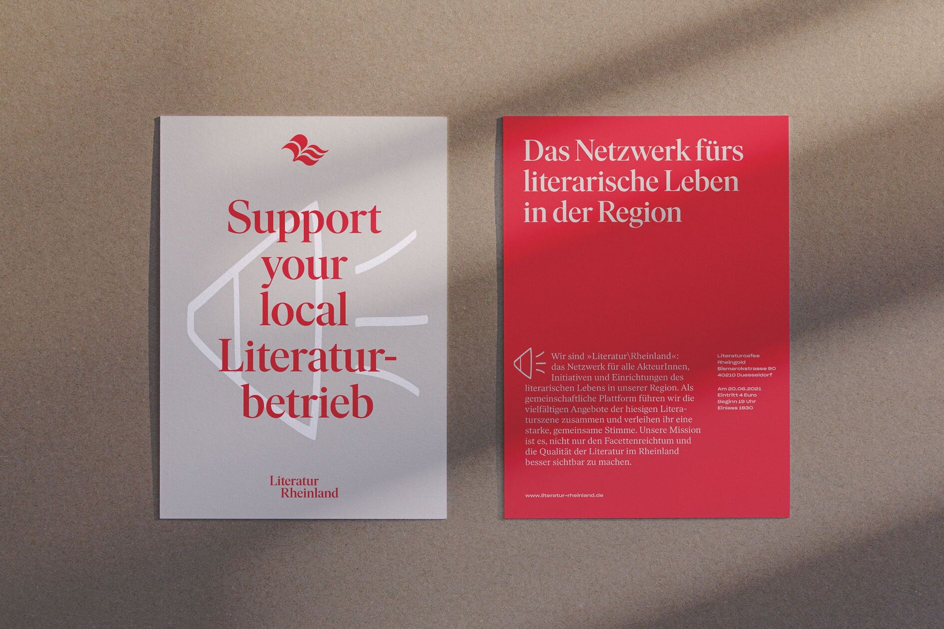 Literatur Rheinland Flyer Rot